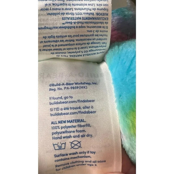 Build A Bear Plush Color Burst Bunny Rabbit Stuffed Easter Pastel Tie Dye 21" wo - Picture 7 of 10